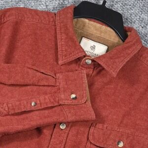 Legendary Whitetails Shirt Men Large Rust Red Flannel Button Down